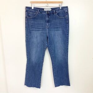 Soft Surroundings Ultimate Cropped Raw Hem Bootcut Jeans - Blue - 18T